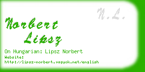 norbert lipsz business card